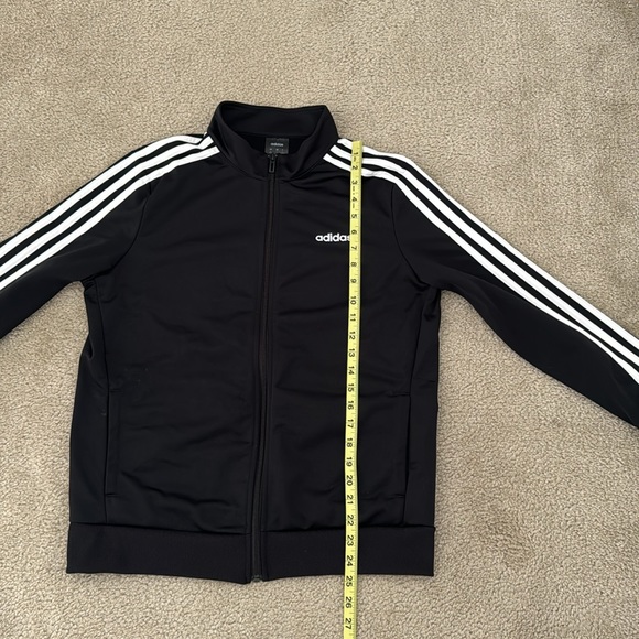 Adidas Fitted Black W/ Logo Track Jacket / Size L - Picture 3 of 7